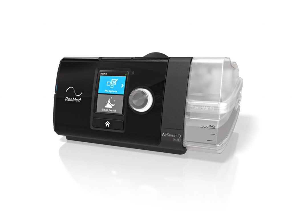 angled photo of the airsense 10 cpap machine