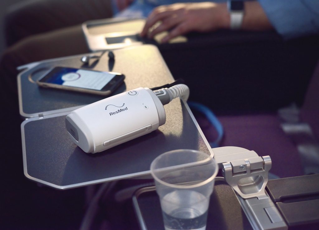 Travel CPAP machine on airplane