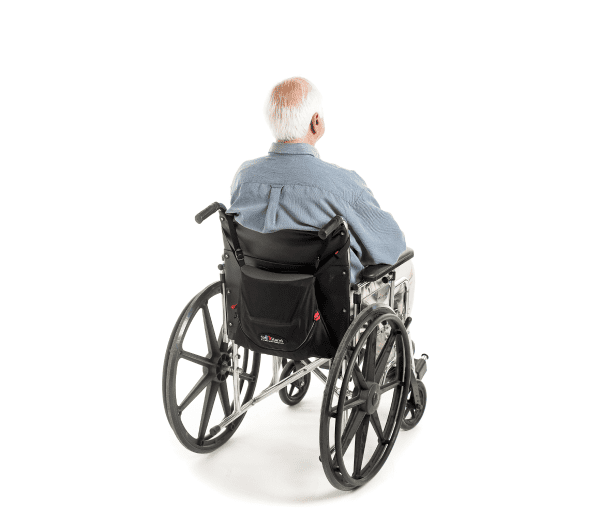 SitnStand for Wheelchairs on wheelchair image of SitnStand for Wheelchairs on wheelchair
