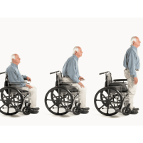 SitnStand for Wheelchairs standing thumbnail image of man standing using SitnStand for Wheelchairs thumbnail